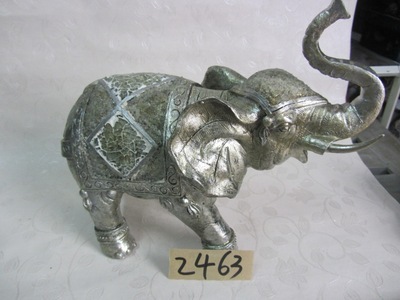 【樹脂陶瓷工藝品動物(銀白色長角大象)】價格,廠家,圖片,塑料、樹脂工藝品,德化縣印藝印刷有限責任公司-